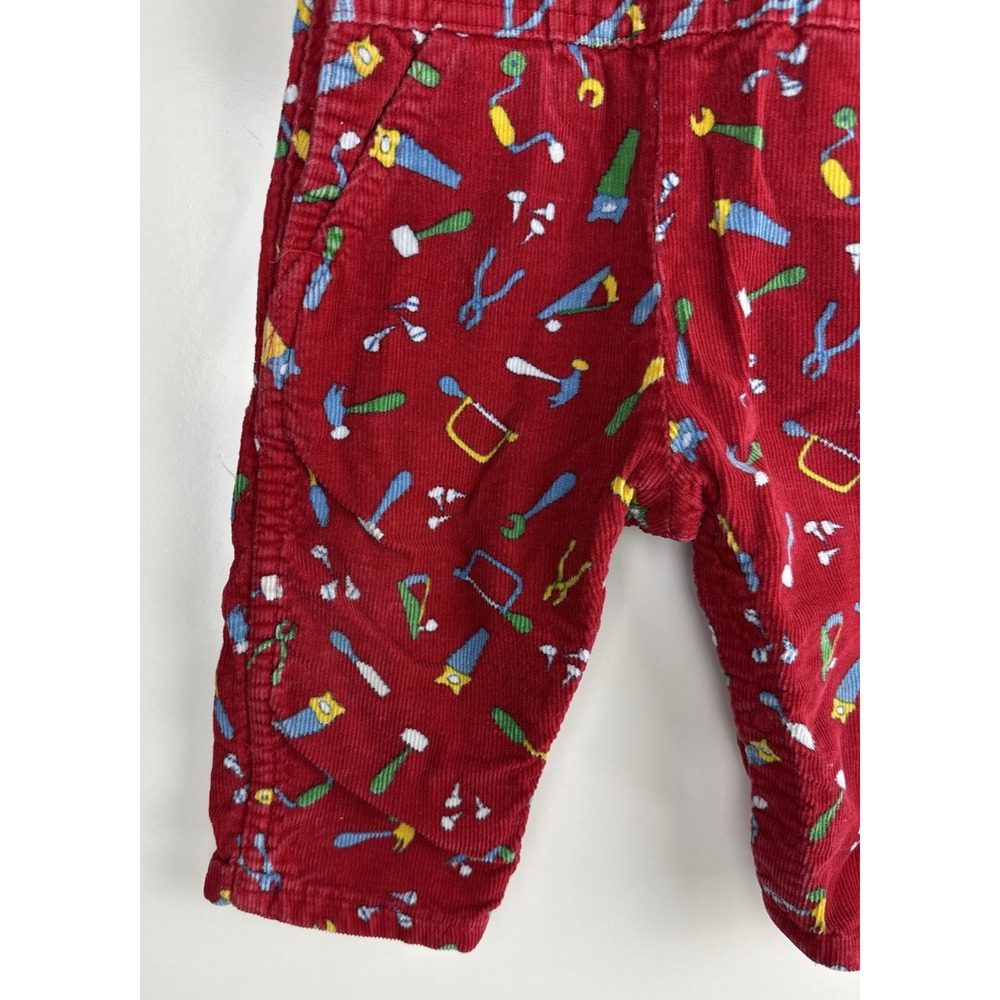 Vintage OshKosh B'Gosh Bib Overalls Red Corduroy Toolbox Tools USA Made 18 Month - Picture 14 of 16